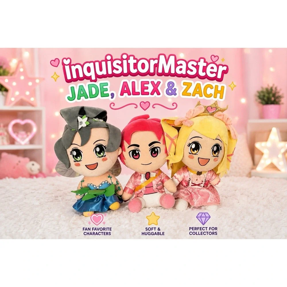 InquisitorMaster Fairytale Plush Dolls Jade Alex Zach Juniper Misa LE Lot of 3